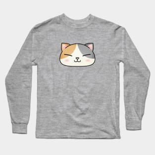 Cute Calico Cat Face Long Sleeve T-Shirt